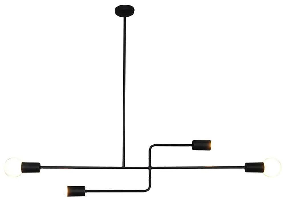 Φωτιστικό Οροφής Κρεμαστό HL-3525-4 77-3810 Rodney Black  Homelighting Metal