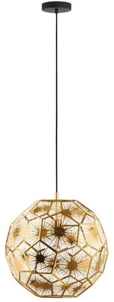 Φωτιστικό Οροφής 39755 Skoura E27/1 Ø410 Black-Brass Eglo Metal, Glass