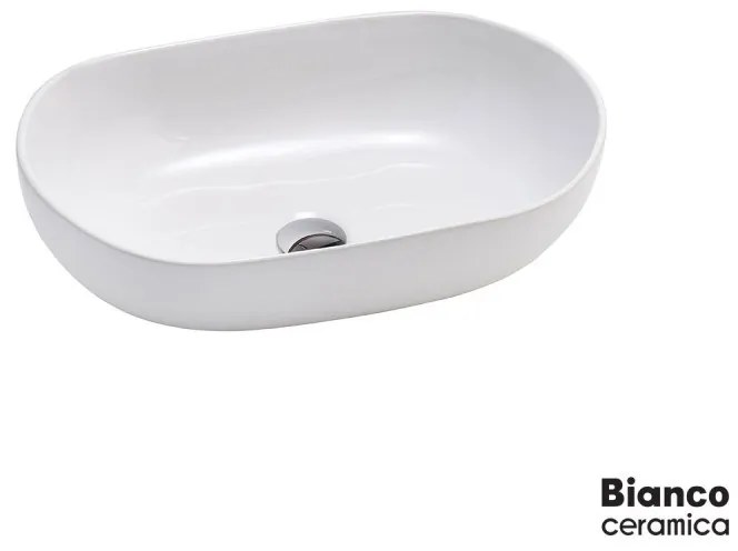 Bianco Ceramica Loop Επικαθήμενος Νιπτήρας Πορσελάνης 57,5 x36,5εκ White
