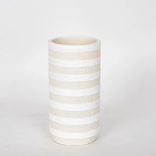 ΒΑΖΟ ΚΕΡΑΜΙΚΟ ΜΠΕΖ - ΛΕΥΚΟ 12.5x12.5x24cm|752-20276