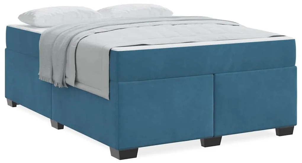 vidaXL Σκελετός Κρεβατιού με στρώμα Σκούρο Μπλε 160 x 200 cm ύφασμα