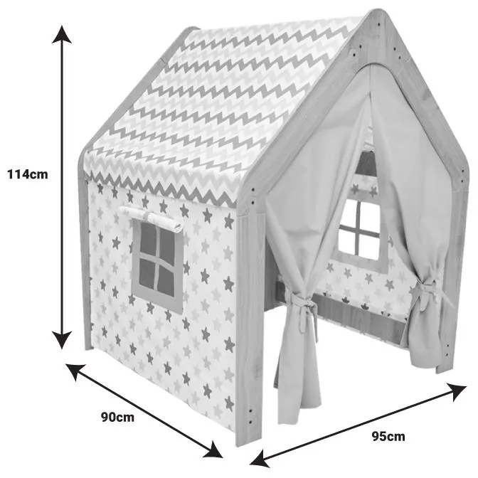 Παιδικό σπίτι Montessori Hosnele λευκό-μπλε mdf 95x90x114εκ 95x90x114 εκ.