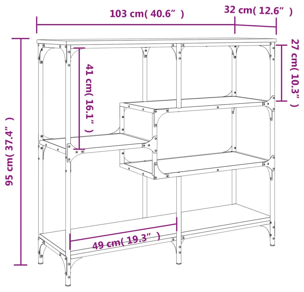 ΤΡΑΠΕΖΙ ΚΟΝΣΟΛΑ ΓΚΡΙ SONOMA 103X32X95 ΕΚ. ΕΠΕΞΕΡΓΑΣΜΕΝΟ ΞΥΛΟ 833953