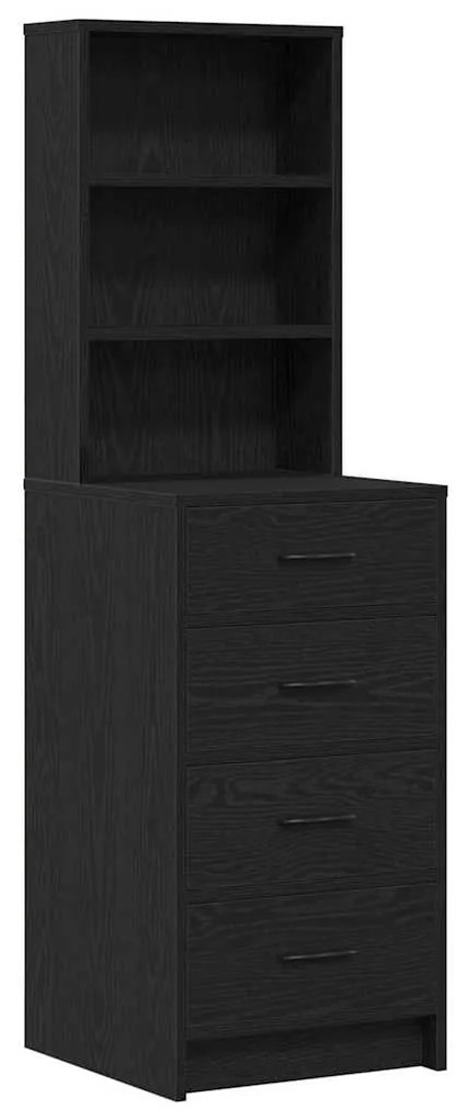 vidaXL Τραπέζι περιποίησης με συρτάρι 3 pcs Μαύρο 40 x 41 x 135 εκ.