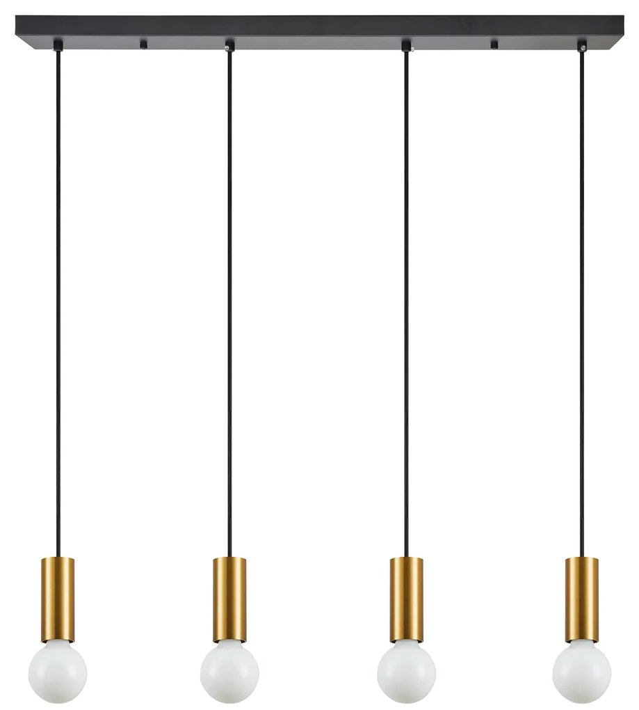 Φωτιστικό Οροφής SE21-GM-4-4BL ADEPT TUBE Gold Matt Pendant+ - 51W - 100W - 77-8573