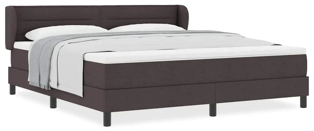 vidaXL Κρεβάτι box spring με στρώμα με στρώμα Σκούρο καφέ Σκούρο καφέ