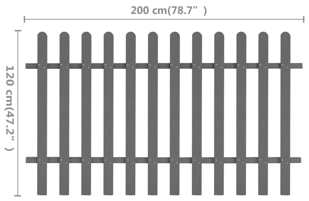 vidaXL Φράχτης Κήπου 200 x 120 εκ. από WPC