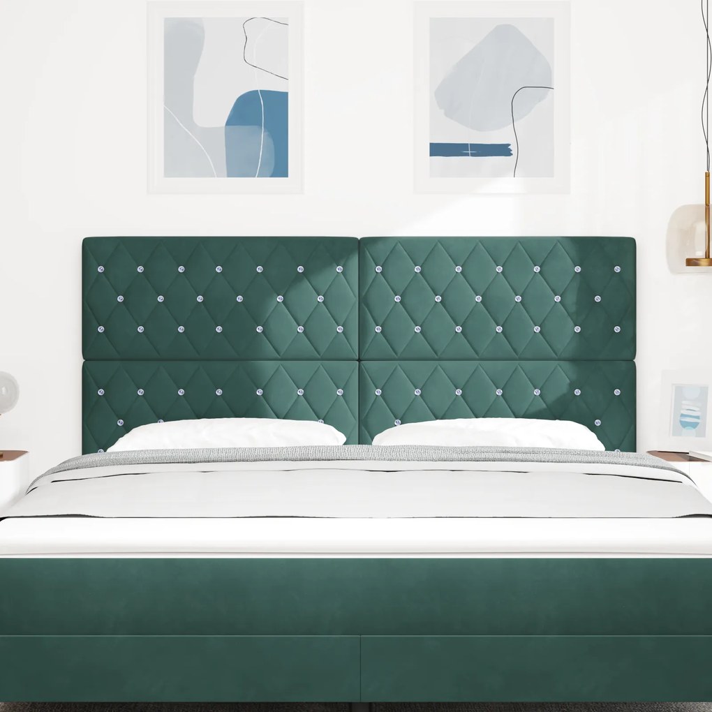vidaXL Βελούδινο Κεφαλάρι Argyle Σκούρο πράσινο 180 cm Βελούδο