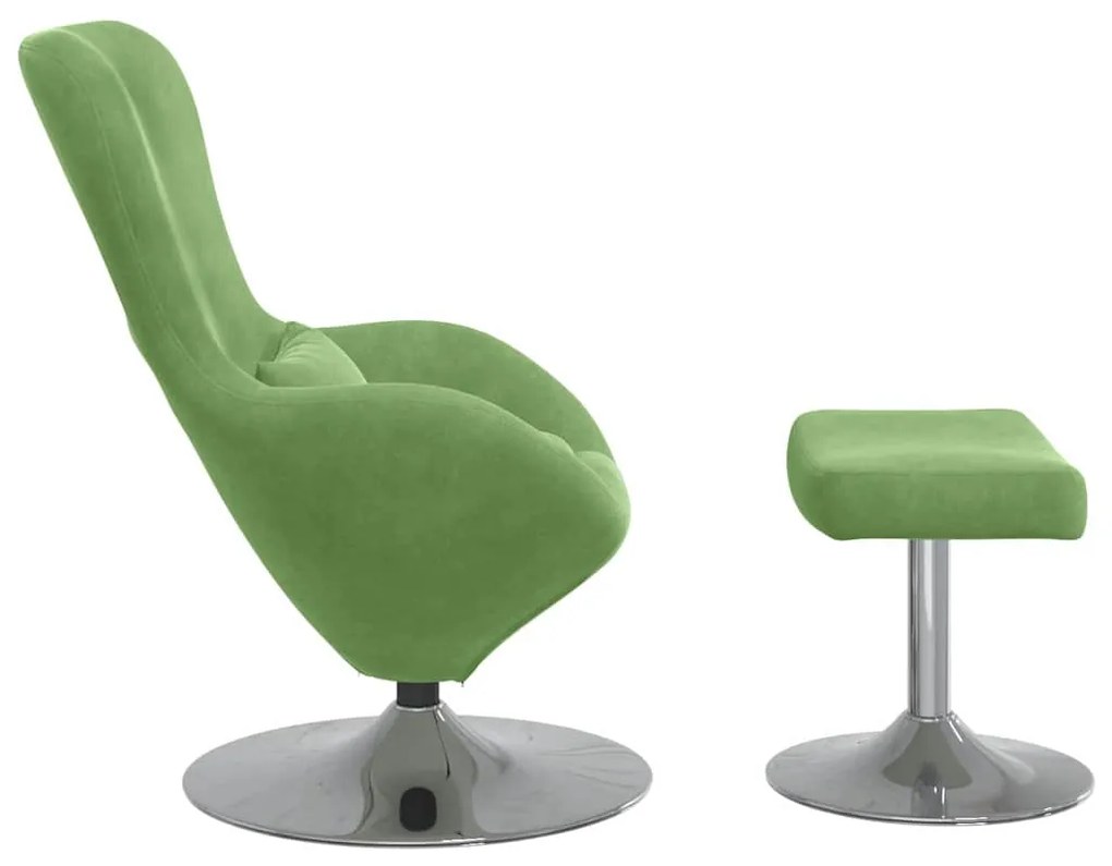 vidaXL Κάθισμα-αυγό 2 pcs Ανοιχτό πράσινο 63 x 73 x 90 εκ Βελούδο