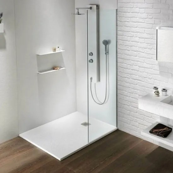 Sirene Slate 12080 White Matt Cast Marble Ντουζιέρα 120 x 80 cm