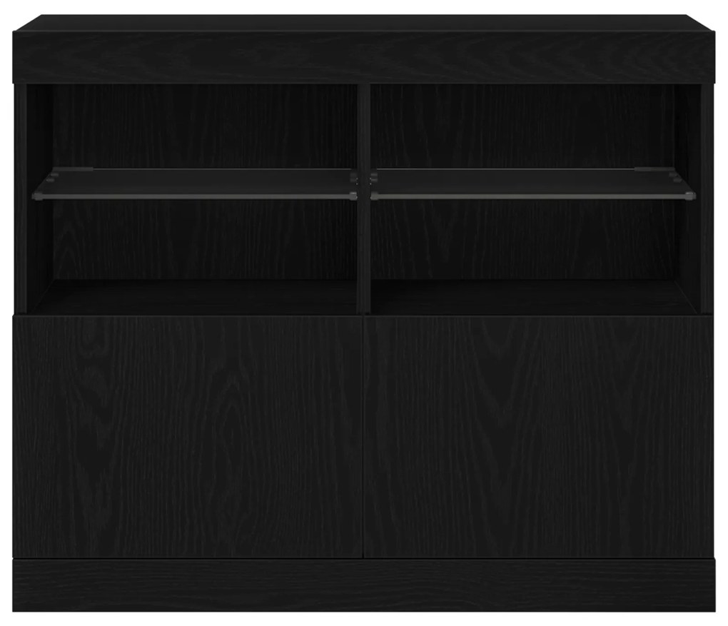vidaXL Sideboard με LED Φωτισμό Μαύρος Δρυός 81x37x67 εκ.
