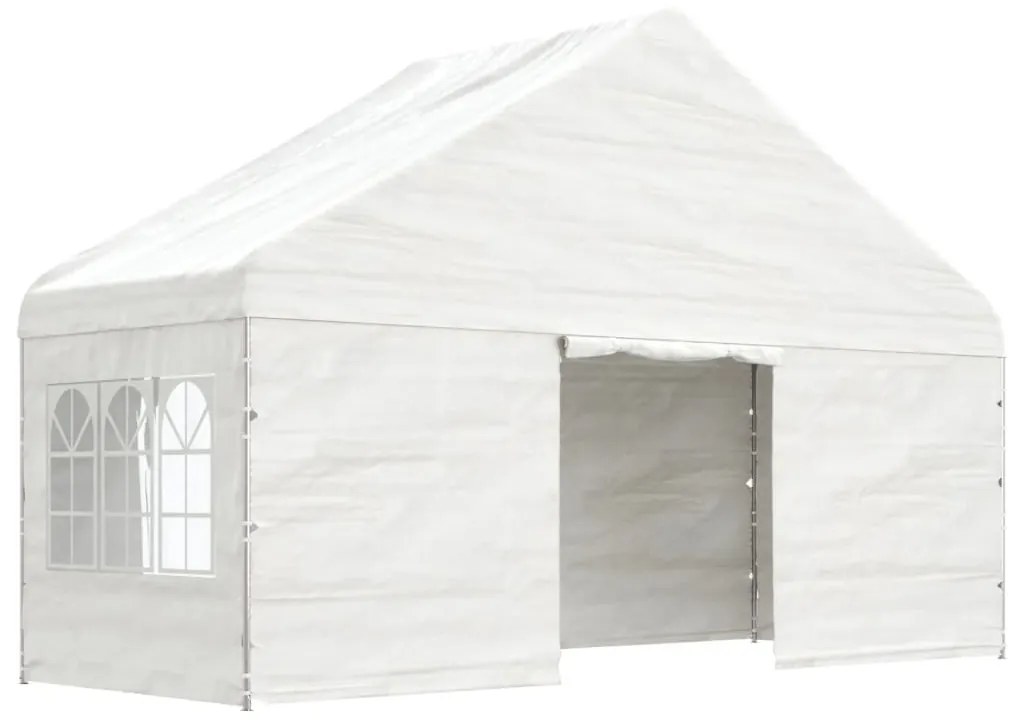 vidaXL Κιόσκι με Τέντα Λευκό 5,88 x 2,23 x 3,75 μ. από Πολυαιθυλένιο