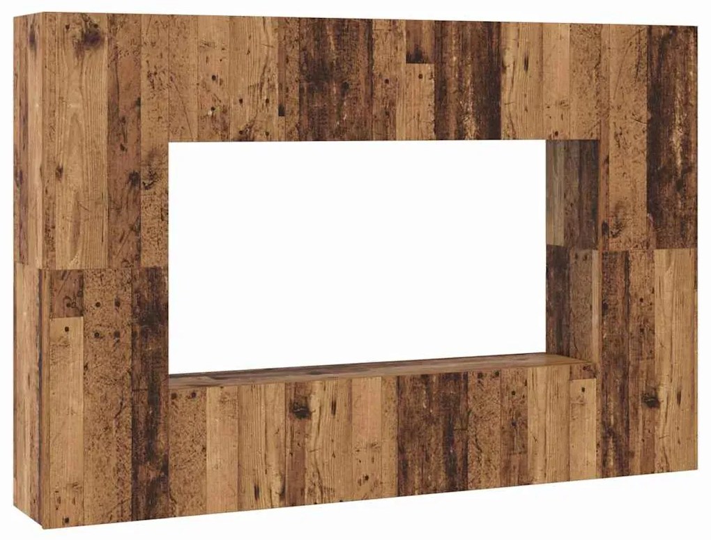 vidaXL Σετ επίπλου τηλεόρασης 8 pcs Παλαιό ξύλο 60 x 30 x 30 cm