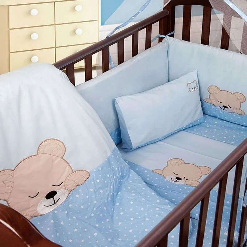 Κουνουπιέρα Βρεφική Sleeping Bears Cub 13 Σιέλ DimCol 160x490cm 100% Βαμβάκι