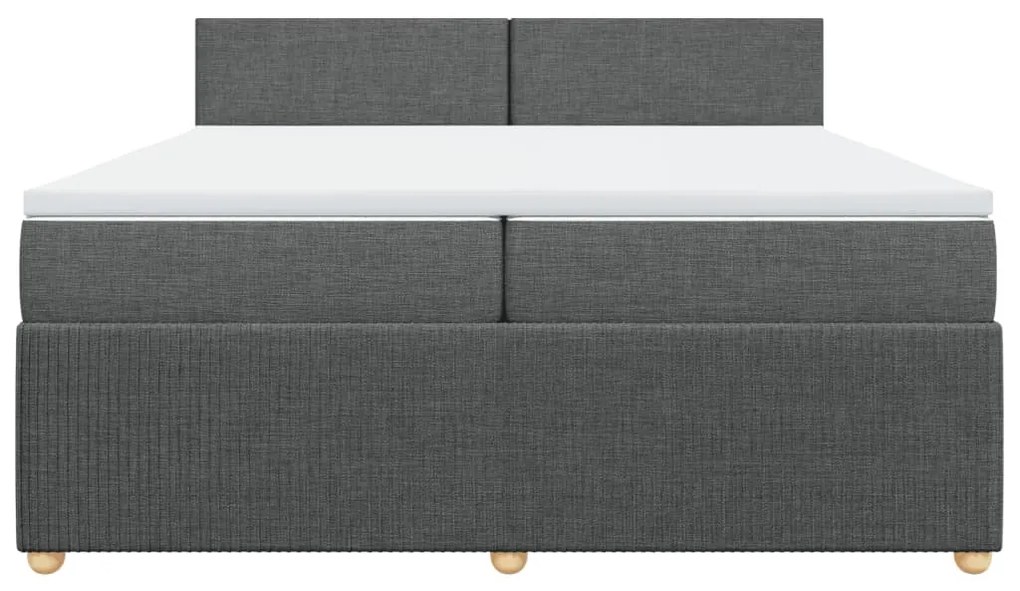 ΚΡΕΒΑΤΙ BOXSPRING ΜΕ ΣΤΡΩΜΑ ΣΚΟΥΡΟ ΓΚΡΙ 200X200 ΕΚ. ΥΦΑΣΜΑΤΙΝΟ 3287557