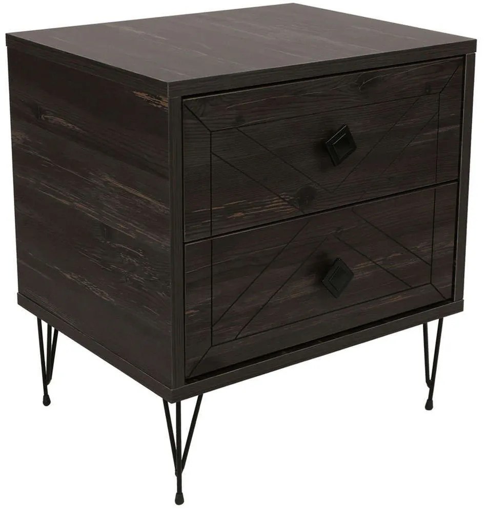 Κομοδίνο Luna 854KLN3312 50x40x55cm Dark Brown