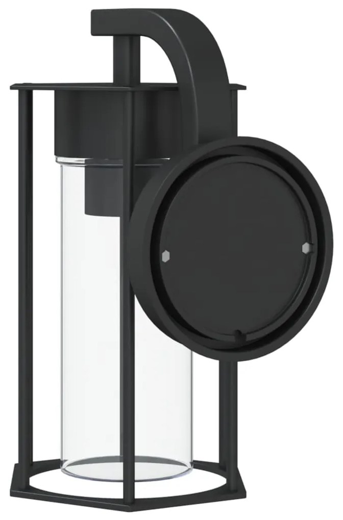 vidaXL Φωτιστικό Τοίχου Εξωτερικού Χώρου Μαύρο από Ανοξείδωτο Ατσάλι