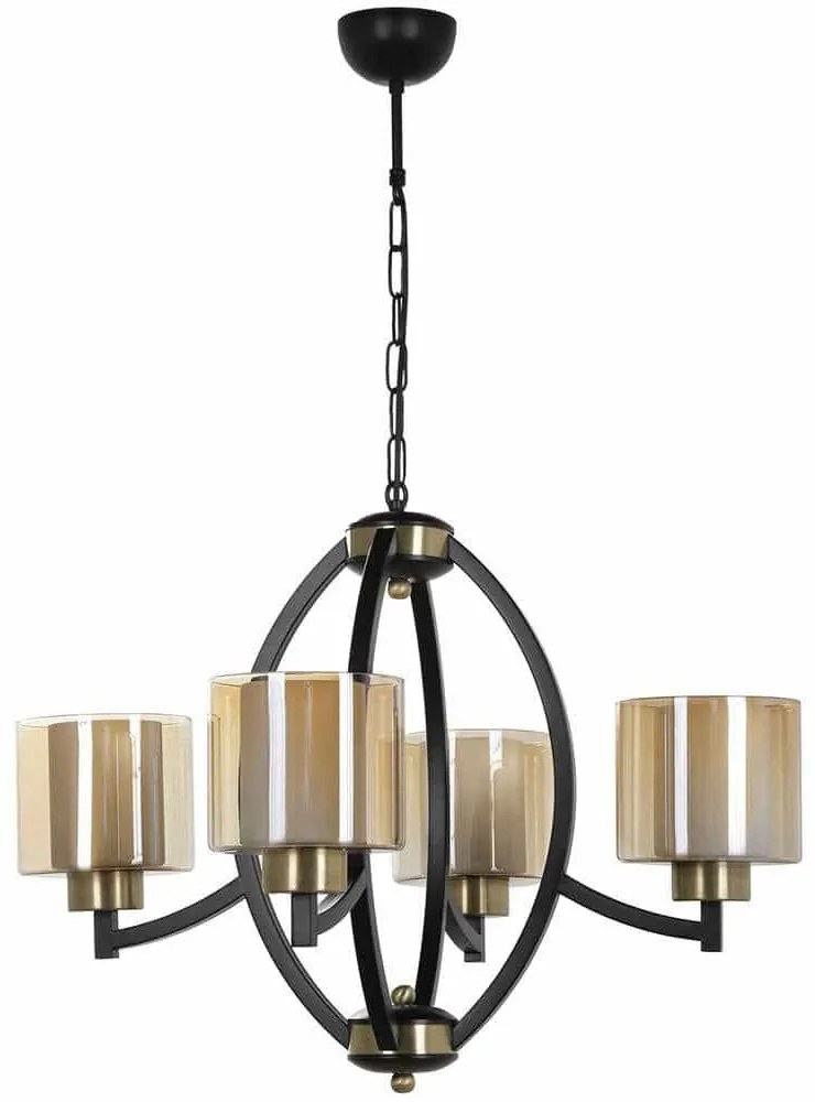 Φωτιστικό Οροφής Paul 534LUN3317 Φ60x80cm 4xE27 40W Black-Gold Opviq