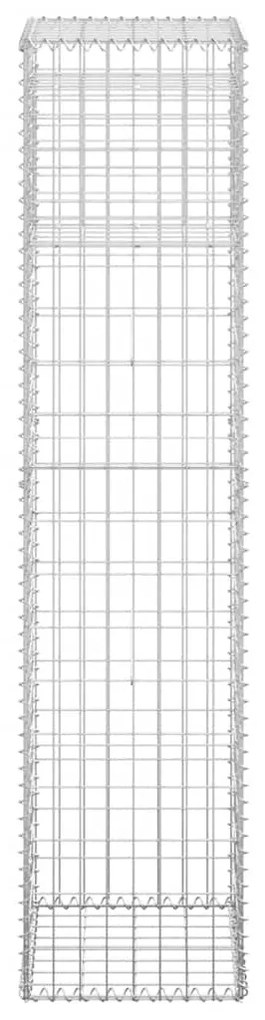 vidaXL Συρματοκιβώτια Στύλοι 2 τεμ. 40 x 40 x 180 εκ. Σιδερένιοι