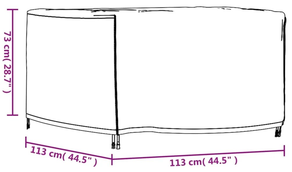 ΚΑΛΥΜΜΑ ΕΠΙΠΛΩΝ ΚΗΠΟΥ ΑΔΙΑΒΡΟΧΟ ΜΑΥΡΟ 113X113X73 ΕΚ. 420D 364813