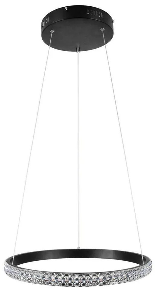 Φωτιστικό Οροφής Diamond 61128 Led 30W Φ40cm Black GloboStar Aluminium