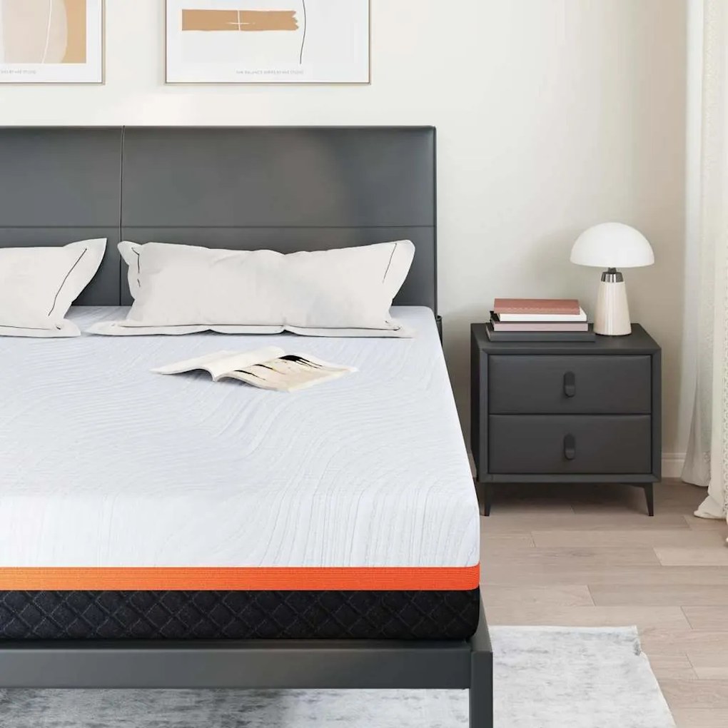 vidaXL Στρώμα Λευκό και Γκρι 180 x 200 cm Pěna