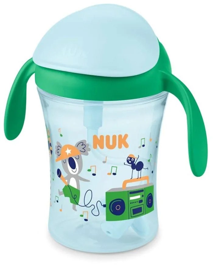 Παγουράκι Παιδικό Motion Cup 10255639 230ml Με Καλαμάκι Green Nuk 230ml Πλαστικό