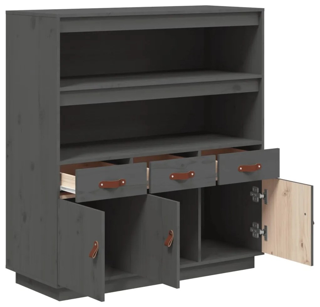 vidaXL Ντουλάπι Γκρι 100 x 40 x 108,5 εκ. από Μασίφ Ξύλο Πεύκου