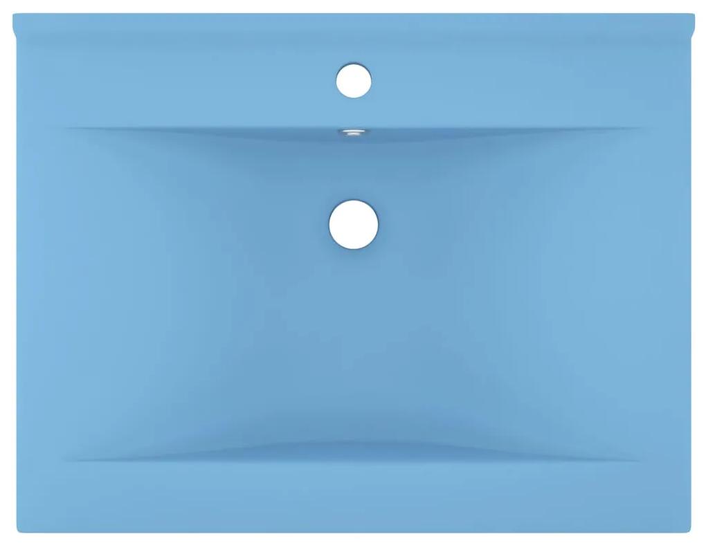 vidaXL Νιπτήρας με Οπή Βρύσης Γαλάζιο Ματ 60 x 46 εκ. Κεραμικός
