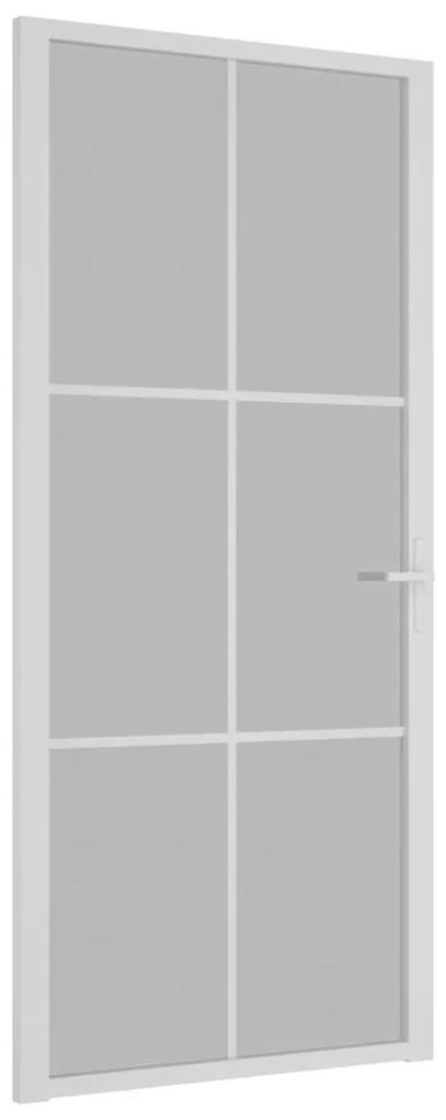 Εσωτερική Πόρτα 93x201,5 εκ. Λευκό Ματ Γυαλί και Αλουμίνιο - Λευκό