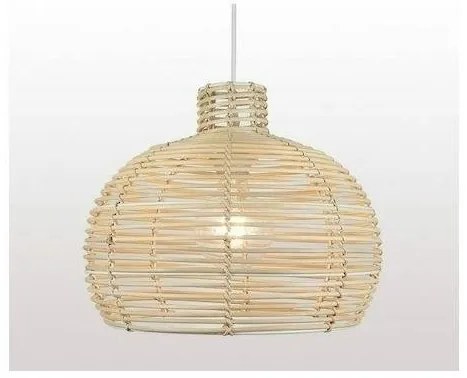 Κρεμαστό Φωτιστικό Οροφής E27 Rattan Φυσικό 124-01308-04 Luma Lighting-124-01308-04-Μπεζ 124-01308-04