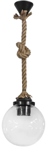 Κρεμαστό Φωτιστικό Οροφής LP-100K ROPE 1L σχοινί Heronia 31-0059 Διάφανο