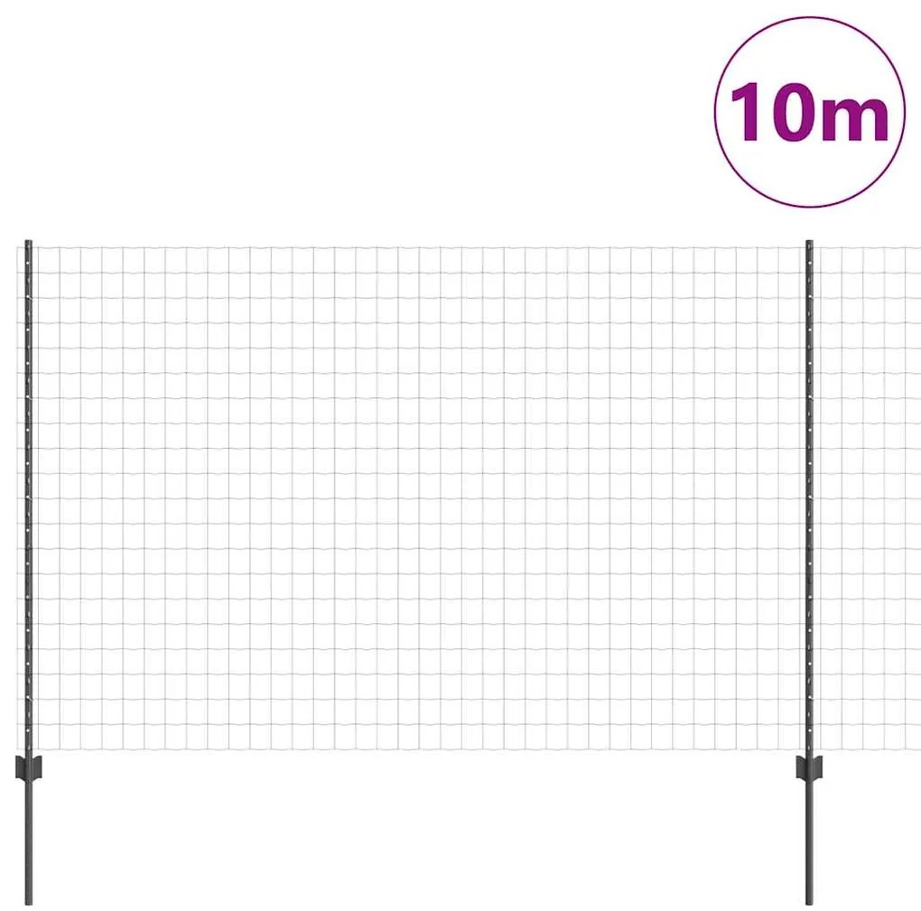 vidaXL Φράχτης με Στήλες. Γκρι 1.6 x 10 m Ατσάλι