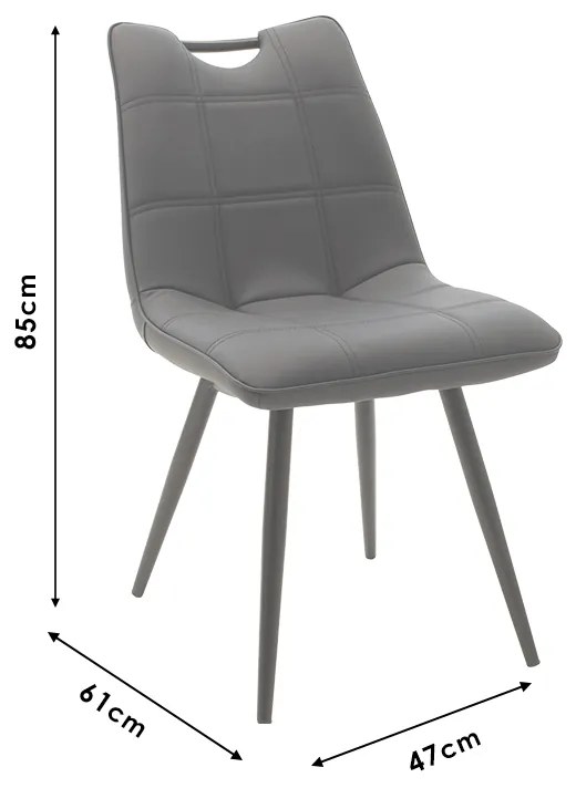 Καρέκλα Nely pakoworld PU μαύρο-μαύρο πόδι - Τεχνόδερμα - 058-000017