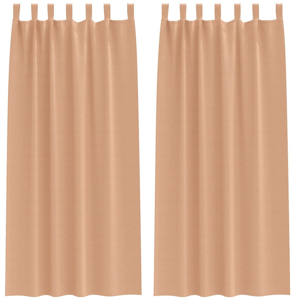 vidaXL Κουρτίνες 2 pcs Ανοιχτό καφέ 245 x 140 εκ. Πολυεστέρας