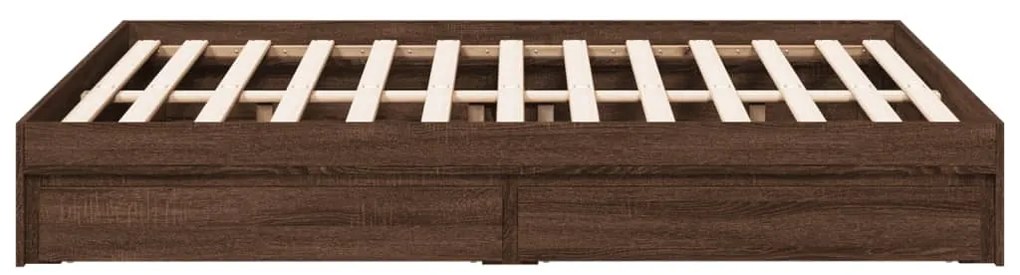 vidaXL Πλαίσιο Κρεβατιού με συρτάρια Καφέ δρυς 120x190εκ.Επεξ. Ξύλο