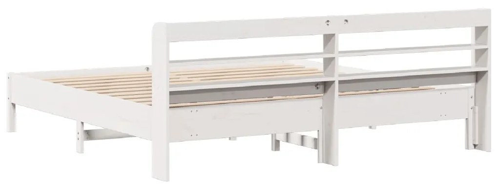vidaXL Σκελετός Κρεβ. Χωρίς Στρώμα Λευκό 180x200 εκ Μασίφ Πεύκο