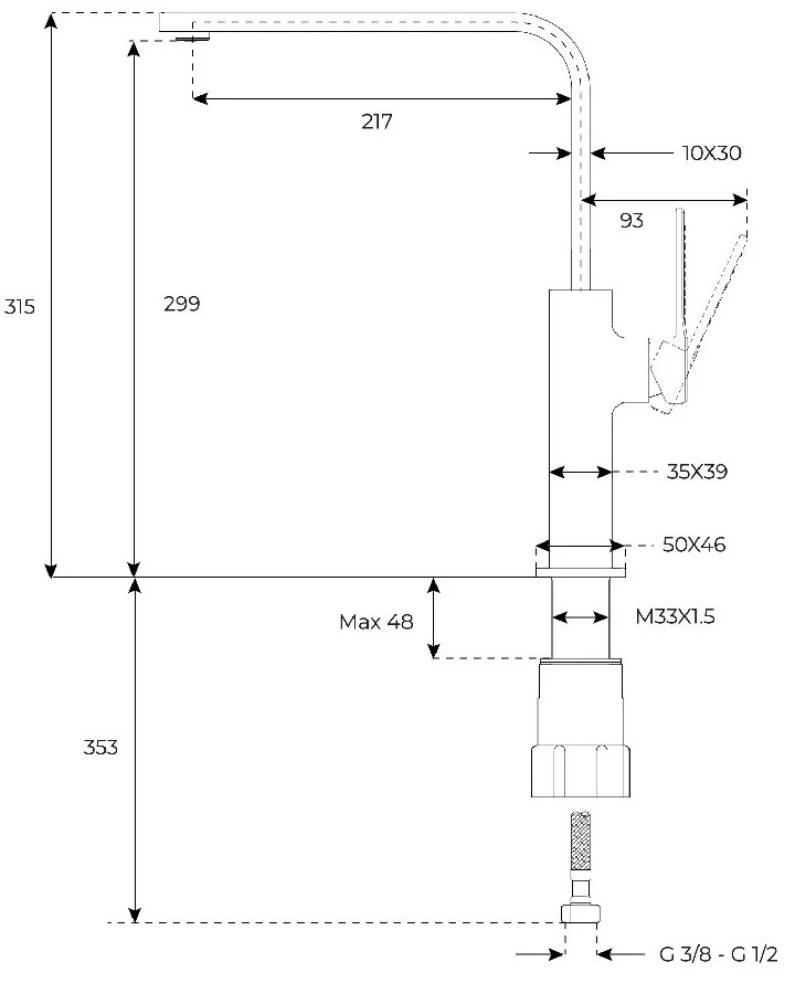 Μπαταρία Νεροχύτη Inox TEKA Περιστρεφόμενη Easy-Quick FOT 994 3/8”-1/2”TOTAL 116030029