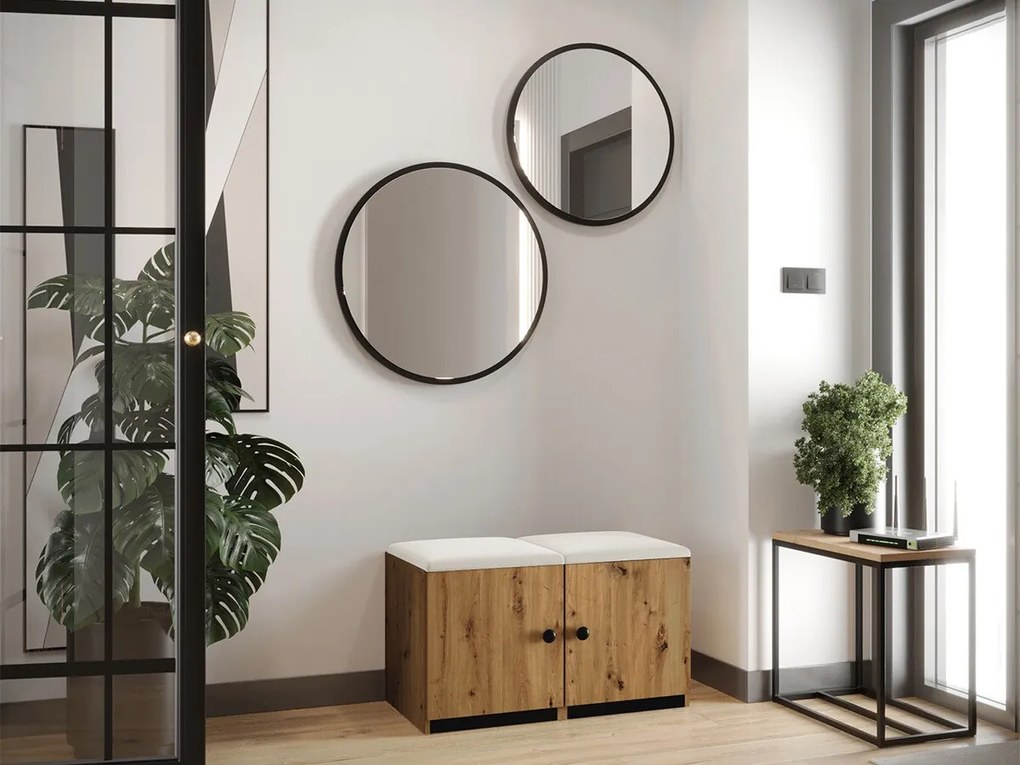 Σετ επίπλων Hartford E106, 84x44cm, 21 kg, Μαύρο, Artisan δρυς, Ταπισερί, Πλαστικοποιημένη μοριοσανίδα, Μεμονωμένα μέρη, Ανοιχτό καφέ, Είδος βελούδου