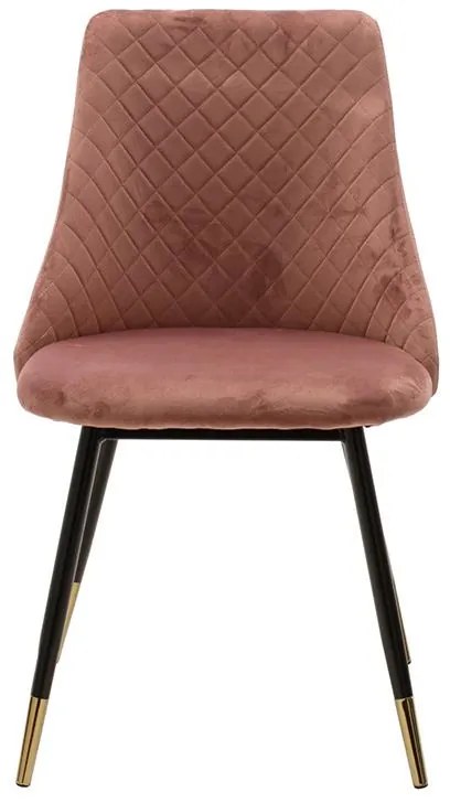 Καρέκλα Giselle βελούδο σάπιο μήλο-μαύρο χρυσό πόδι 51x52x82 εκ.