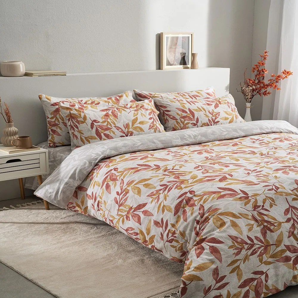 Παπλωματοθήκη Φανελένια Aspa-1 (Σετ 2τμχ) Orange Vesta Home Μονό 170x240cm 100% Cotton Flannel