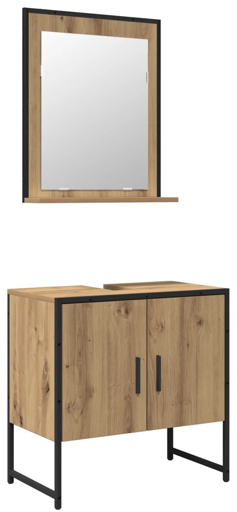 vidaXL Σετ Ντουλάπας Μπάνιου 2 Τεμαχίων Artisan Oak από Επεξεργασμένο Ξύλο