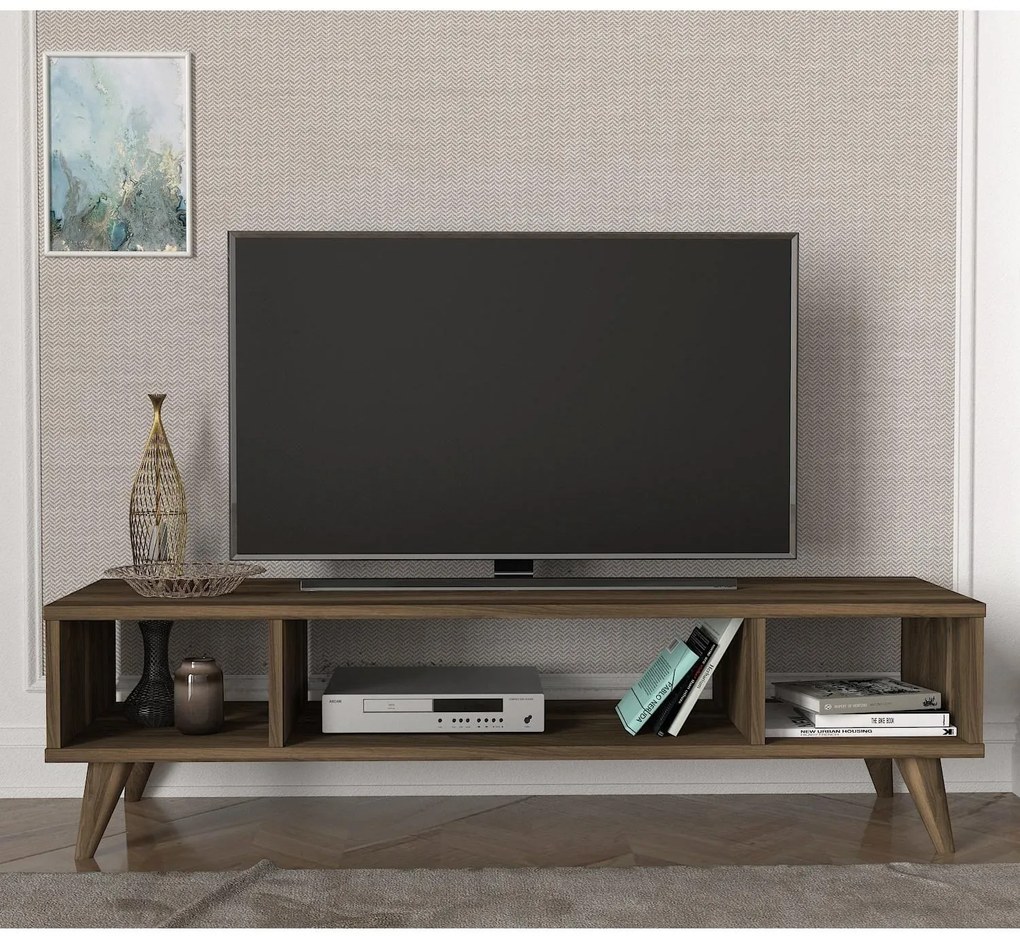 Έπιπλο Τηλεόρασης ArteLibre Samos Σκούρο Καφέ 120x35x40cm-14410050