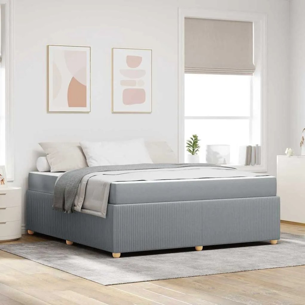 vidaXL Σκελετός Κρεβατιού Άλλο Ανοιχτό γκρι 180 x 200 cm ύφασμα