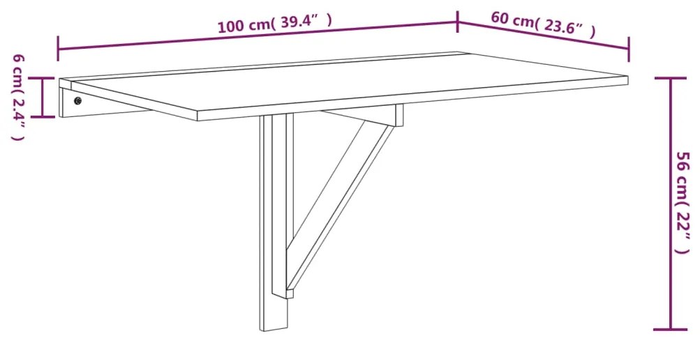 ΤΡΑΠΕΖΙ ΤΟΙΧΟΥ ΠΤΥΣΣΟΜΕΝΟ ΓΥΑΛ. ΛΕΥΚΟ 100X60X56 ΕΚ. ΕΠΕΞ. ΞΥΛΟ 342649