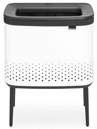 Καλάθι πλυσίματος Brabantia Bo 1004174, 60 l, Πλήρωση χωρίς άνοιγμα, οπές εξαερισμού, ρυθμιζόμενα πόδια, Λευκό
