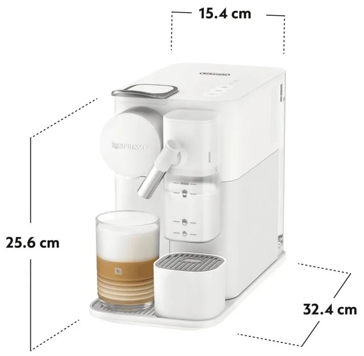 Μηχανή Espresso DeLonghi EN510W, 1450W, 19 bar, 1 l, Nespresso, Αυτόματη απενεργοποίηση, Λευκό