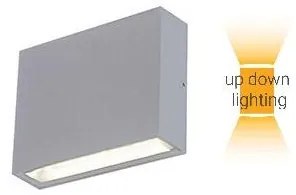 Απλίκα Τοίχου LED 2x3w 4000K Αλουμινίου Up&amp;Down ΦOS_ME 17-04685-10 Γκρι