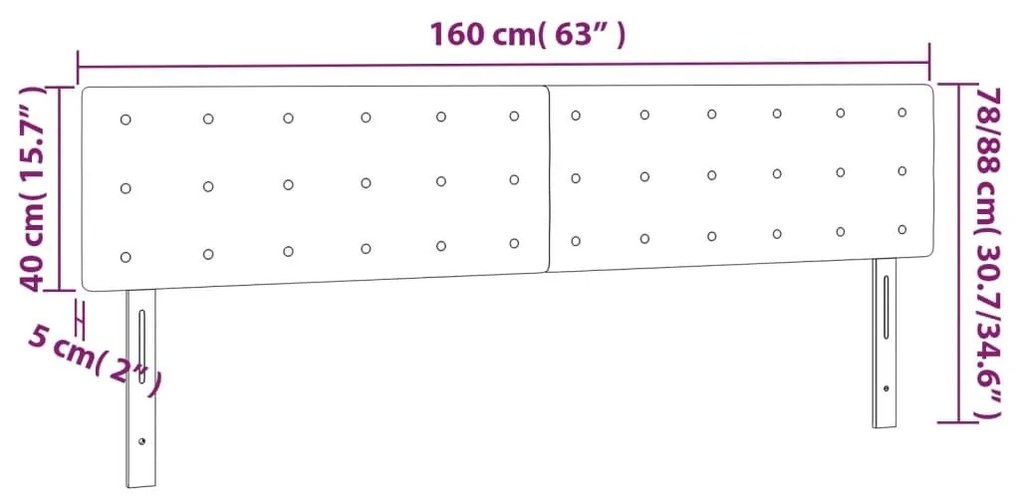 Κεφαλάρια Κρεβατιού 2 τεμ. Καπουτσίνο 80x5x78/88 εκ. Συνθ.Δέρμα - Καφέ