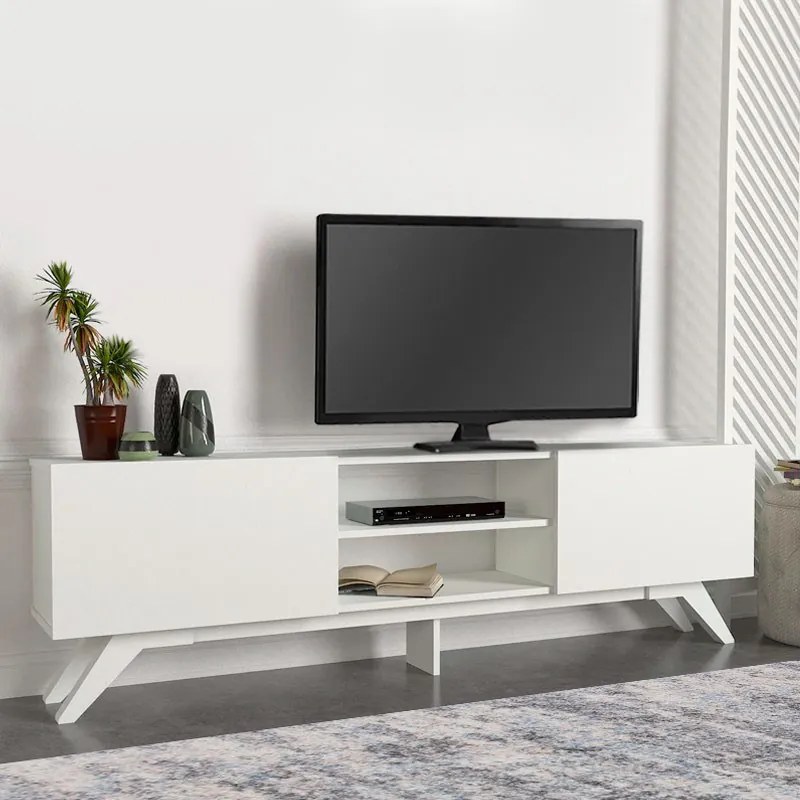 Megapap Έπιπλο Τηλεόρασης Jarvis Από Μελαμίνη Λευκό 180x31,3x58εκ.